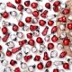 Red and Silver Tiny Christmas Ornaments In Assorted Styles-25 Pieces